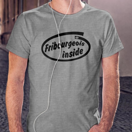 Uomo moda divertente T-shirt - Fribourgeois inside