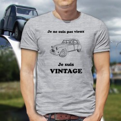 T-Shirt humoristique homme - Vintage Citroën Deuche (2CV), Je ne suis pas vieux, je suis vintage