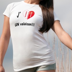 Frauen T-shirt - J'aime UN valaisan - Wallis Herz