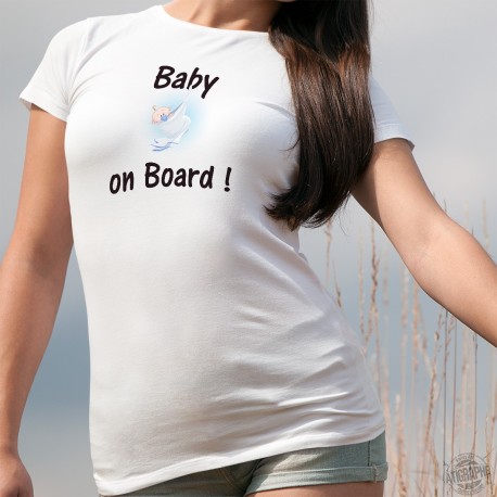 Frauen T-shirt - Baby on Board ! Baby an Bord) - schwangere Frauen