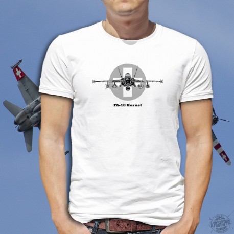 Herren Kampfflugzeug T-Shirt - Swiss FA-18 Hornet - McDonnell Douglas - Schweizer Luftwaffe