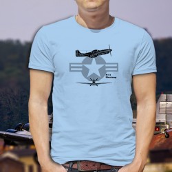 Men's Fighter Aircraft T-shirt -  P-51 Mustang - American fighter plane, legend of the Second World War