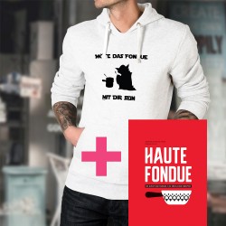 Maglione con cappuccio e libro insieme - Möge das Fondue mit Dir sein