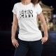 T-Shirt mode femme - BERN CITY White - Lettres blanches sur fond de Palais Fédéral pour la Capitale de la Suisse