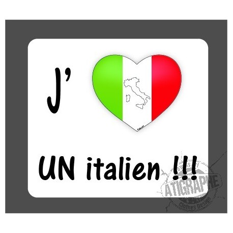 Sticker - J'aime un italien - pour voiture