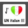 Sticker - J'aime un italien - Adesivo per Automobile