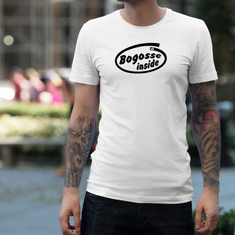 T-Shirt humoristique homme - Bogosse Inside,  (beau gosse à l'intérieur du T-shirt)