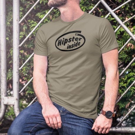 Herren Humoristisch T-Shirt - Hipster Inside (Bärtig in diesem T-Shirt), Erweitern Sie Ihren Hipster-Stil