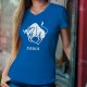 T-shirt in cotone moda donna - Segno astrologico del Toro (Taurus in latino)