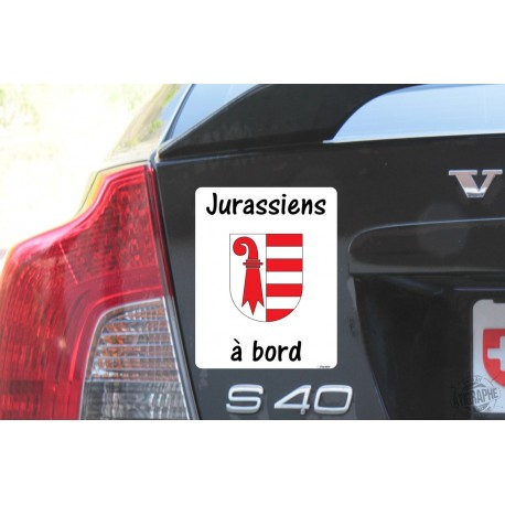 Sticker Autocollant - Jurassiens à bord - pour voiture
