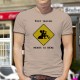 T-Shirt humoristique homme - Tout travail mérite sa bière et panneau de signalisation "attention travaux" 