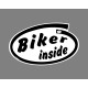 Sticker Autocollant humoristique - Biker inside (Biker à l'intérieur) - pour voiture