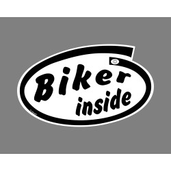 Sticker Aufkleber - Biker inside (Biker im Auto) - Autodeko