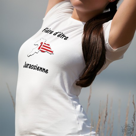 Frauen Slim T-shirt -  Fière d'être Jurassienne - 3D Grenzen