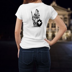 T-Shirt mode femme - Dame Helvetia (symbole patriotique suisse) 