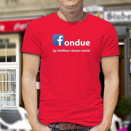 Men's cotton T-Shirt - Fondue, le meilleur réseau social