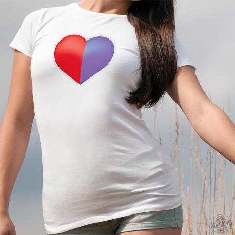 Donna moda T-shirt - Cuore Ticinese- Canton Ticino