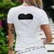 Frauen T-shirt mit der Flagge des Kantons Freiburg in Herzform