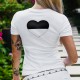 T-Shirt dame illustré du drapeau du canton de Fribourg en forme de coeur