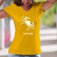 Frauen Mode Baumwolle T-Shirt - Sternzeichen, Sternbild Krebs ♋ (durch eine Krabbe symbolisiert)