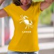 T-Shirt coton mode dame - Signe astrologique, Signe du Cancer ♋ (symbolisé par un crabe)