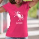 T-Shirt coton mode dame - Signe astrologique, Signe du Cancer ♋ (symbolisé par un crabe)