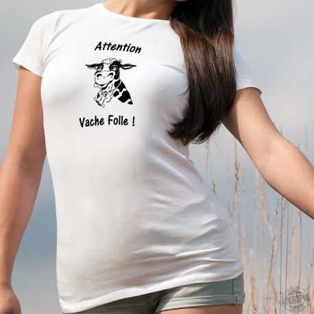 Donna T-shirt - Attention Vache Folle
