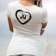 T-Shirt Jurassien dame - Coeur JU - Un coeur illustré à la manière d'un pinceau et les lettres JU pour le canton du Jura