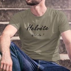 T-Shirt humoristique mode homme - Helvète, What else ? ( Helvète, quoi d'autre ? ), un clin d'oeil au célèbre café espresso