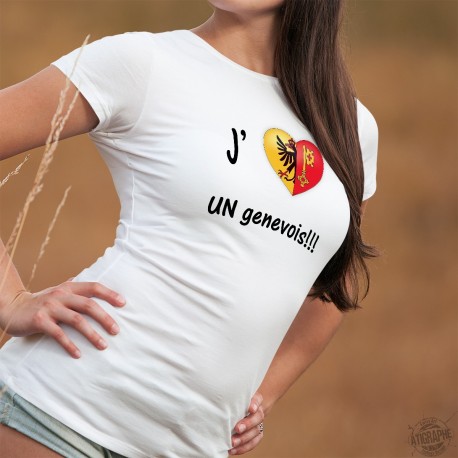 Women's slim T-Shirt - J'aime UN genevois