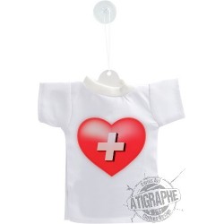 Mini T-Shirt - Coeur Suisse - pour voiture