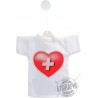 Mini T-Shirt - Coeur Suisse - pour voiture