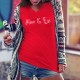 T-shirt 100% coton mode dame illustré du logo de la marque Adam & Eve® en blanc sur le devant et sur la manche droite