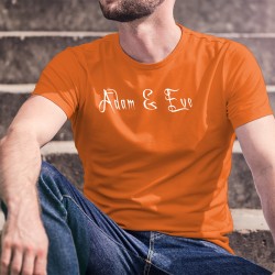 T-shirt homme 100% coton illustré du logo de la marque Adam & Eve® sur le devant et sur la manche droite