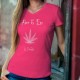 Le Paradis ★ Adam & Eve® ★ T-Shirt coton dame avec une feuille de cannabis (Marijane), une vision artificielle du Paradis