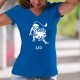 Signe astrologique du Lion (Leo) ♌ T-Shirt coton mode Dame, pour les personnes nées entre le 23 juillet et le 23 août