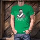 Ma barbe, mon Charme ★ Hipster ★ T-Shirt coton homme avec un hipster à la barbe soignée tenant ciseau et ancienne lame de rasoir