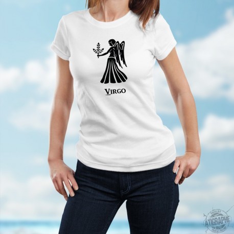Vierge (Virgo) ♍ T-shirt signe astrologique mode dame pour les personnes nées entre le 23 août et le 22 septembre