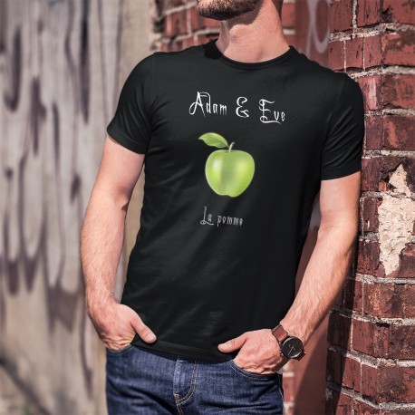 La Pomme ★ Adam & Eve® ★ T-Shirt coton mode homme avec la pomme qui provient de l'arbre de la connaissance du bien et du mal