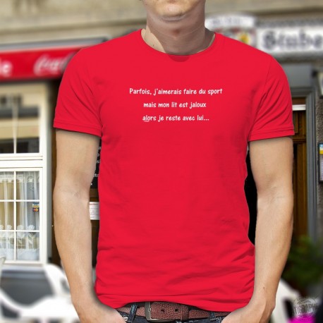 Men's cotton T-Shirt - Parfois, j'aimerais faire du sport