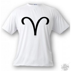 Women's or Men's astrological sign T-shirt - Aries, White