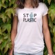 STOP PLASTIC ★ La Terre dans une bouteille plastique★ T-Shirt climatique mode dame inspiré de la campagne contre le SIDA