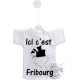 Mini T-Shirt - Ici c'est Fribourg, for car, bottle or windows