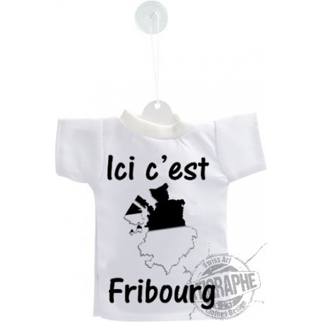 Mini T-Shirt - Ici c'est Fribourg, Auto Dekoration, Fenster oder Flasche Deko