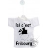 Mini T-Shirt - Ici c'est Fribourg, for car, bottle or windows