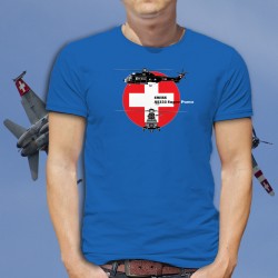 Aérospatiale AS332 Super Puma ★ Forces aériennes suisses ★ T-Shirt coton homme Blueprint