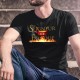 Le Seigneur de la Fondue ★ T-Shirt coton humoristique homme avec un caquelon orné de 2 vaches holstein entourant la croix suisse