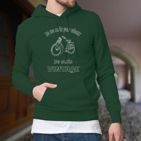 Vintage cyclomoteur Solex ★ Je ne suis pas vieux, je suis vintage ★ Pull à capuche coton homme