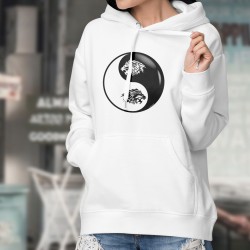 Tribal tattoo Lion Head ☯ Yin-Yang ☯ Lady's Hoodie