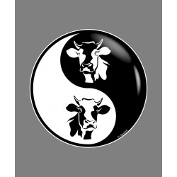 Testa di Mucca Tribale ☯ Yin-Yang ☯ Adesivo umoristico
